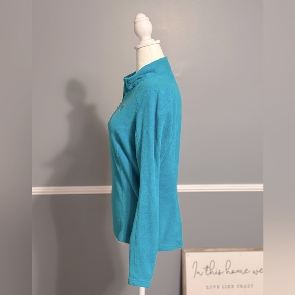 The North Face Women's Cozy Warm Fleece 1/4 Zip Pullover Teal Green Size Small‎ - Picture 7 of 9